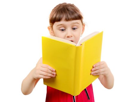 Girl-reading-blank-book-for-branding